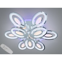 Люстра стельова LED кільця хром 176Вт пульт 30м²