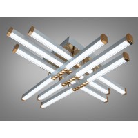Стельова LED люстра Лінії білий золото 80 Вт