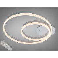 Стельова LED люстра біла 58W два кільця димер ПДУ