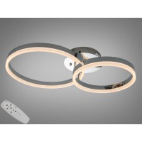 Потолочная LED-люстра кольца хром 50 Вт диммер пульт 2750 лм