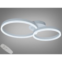 Люстра стельова LED кільця 2 біла 50W димер пульт