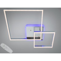 Стельова LED люстра матовий хром 84 Вт пульт димер до 15 м²