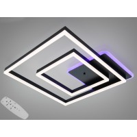 LED люстра стельова чорна пульт димер 84 Вт