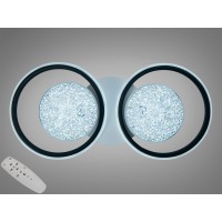 Люстра LED кільця біла чорна 58W димер 2+2