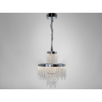 Люстра LED Diasha 376-400CH хром двохрівнева 70 Вт кришталь