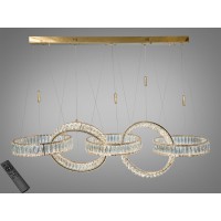Подвесная люстра LED Diasha золото 5 колец 195 Вт