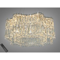 Подвесная хрустальная LED люстра хром 85 Вт с ПДУ