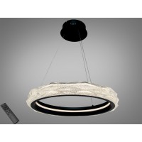 Підвісна LED люстра кільце чорна 84W пульт