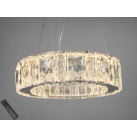 Подвесная люстра LED хрусталь хром 45Вт с пультом для 8 м²