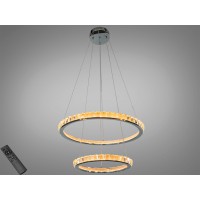Подвесная люстра LED два кольца хром 82 Вт