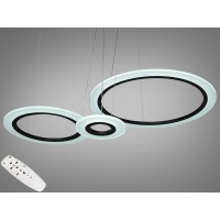 Подвесная LED люстра 3 кольца черная 115Вт пульт