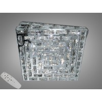 Люстра LED кришталева квадрат хром 82W пульт