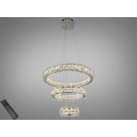 LED люстра каскад хром 70Вт пульт 3 кільця