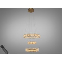 Люстра LED Каскад золото 70Вт 3 кільця з пультом