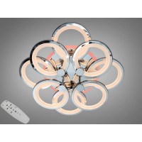 Потолочная LED люстра 4+4 кольца хром 125Вт пульт