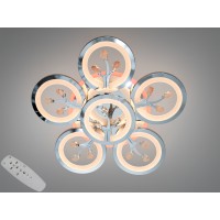 Стельова LED люстра хром 95Вт диммінг 6 кілець