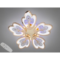 Потолочная LED люстра Цветок золото 90 Вт пульт