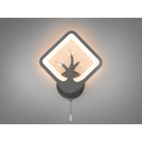 Приліжкове LED бра 15W сірий з ланцюжком