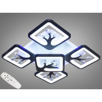 Потолочная LED люстра с пультом и диммером 90W черная