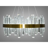 Гармоничная подвесная хрустальная LED люстра в гостиную, 105 Вт, бронза