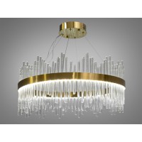 Приголомшлива кришталева люстра led на тросах підвісах, 140 Вт, бронза