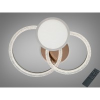 Потолочная LED люстра золото 95W пульт 3 кольца 3 режимы