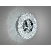 Настінно-стельовий круглий кришталевий LED світильник, 15W, хром