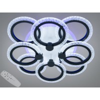 Стельова люстра Diasha чорна LED 92W 8 кілець