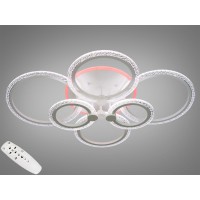 Люстра стельова LED біла 6 кілець 105Вт димер CCT