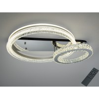 Стельова LED люстра два кільця 120 Вт хром