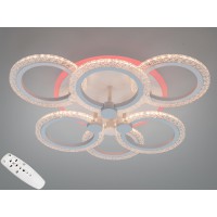 Люстра стельова LED Diasha біла 6 кілець 90W димер