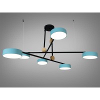 Люстра LED чорний синій 72W плафони тіффані