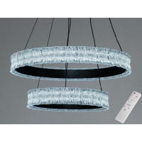 Подвесная LED люстра Diasha черная 140W пульт кольца