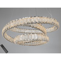 LED люстра хром 92 Вт кришталь з пультом