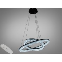 LED люстра підвісна 2 кільця 78Вт чорна з ПДУ