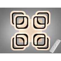 Стельова LED люстра 8060 чорна 120Вт пульт 20м²