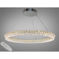 Підвісна LED люстра кільце хром 130W