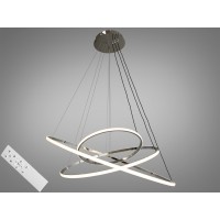 Подвесная LED люстра в спальню с пультом, 140W, хром