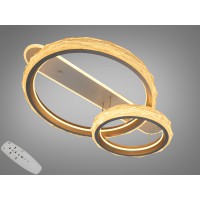 Люстра стельова LED Diasha шампань 90W пульт 2 кільця