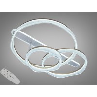 Стельова LED люстра шампань 170W 3 кільця з пультом