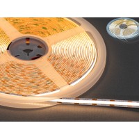 LED COB лента CCT 24В 624 диодов на метр 8мм холодный+тёплый