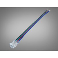 Конектор RGB 8 мм прозорий 4pin кабель 100 мм