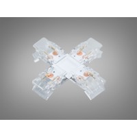 Коннектор крестовой 8 мм прозрачный 2 pin LED