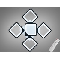 Стельова LED люстра 8060 чорна 70W димер пульт
