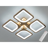 Стельова LED люстра Квадрати золото 60 Вт пульт