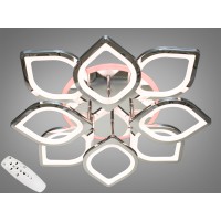 Люстра в зал с диммером и LED-подсветкой, люстра хромированная, 130Вт