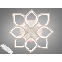 Белая LED люстра с пультом, диммером, подсветкой, мощностью 130Вт