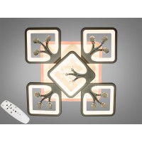 Люстра стельова LED чорна 90W пульт 5 модулів