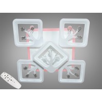 Потолочная LED люстра 90Вт белая с пультом 5 модулей