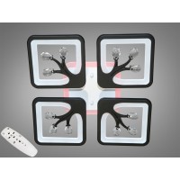Стельова LED люстра чорна 85W пульт димер